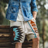 Navajo Totem Knit Shorts – Elastic Waist Casual Summer Beach Shorts with Corduroy Pocket
